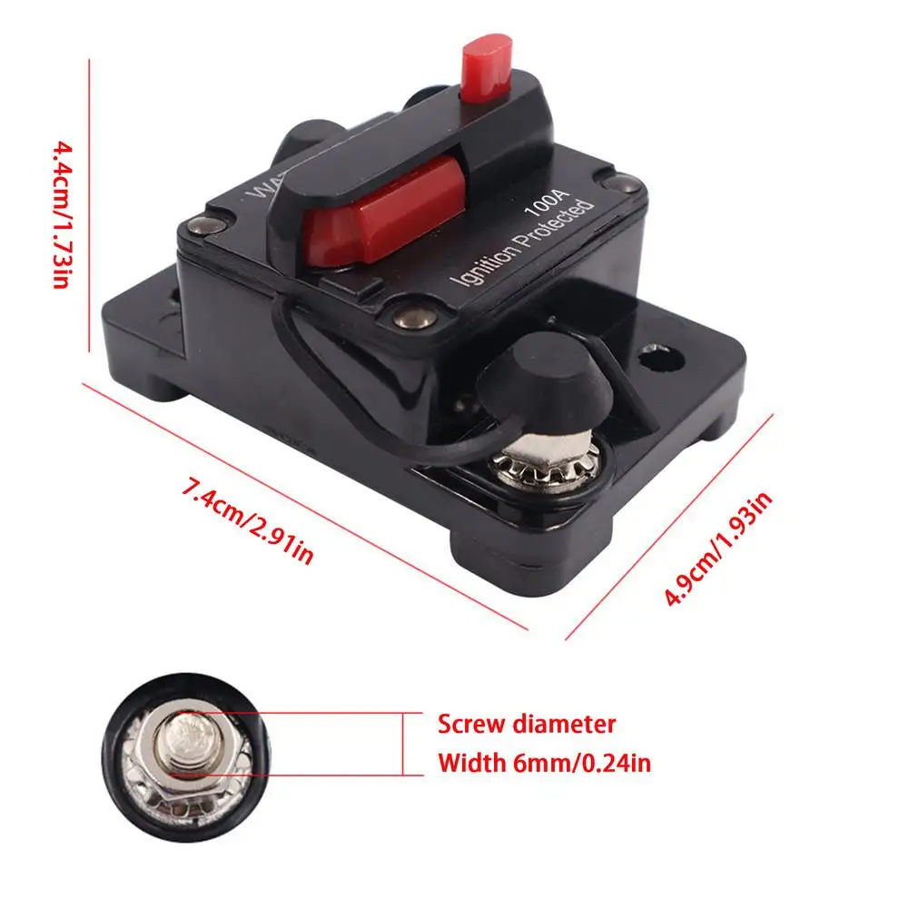 AMP Circuit Breaker Switch Fuse Reset Box 12-48V DC Car Boat Auto Waterproof - Image 6