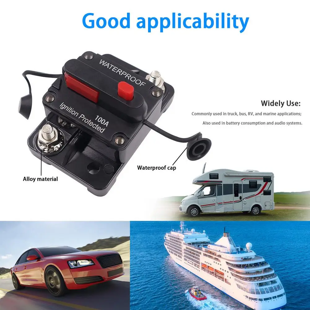 AMP Circuit Breaker Switch Fuse Reset Box 12-48V DC Car Boat Auto Waterproof - Image 19