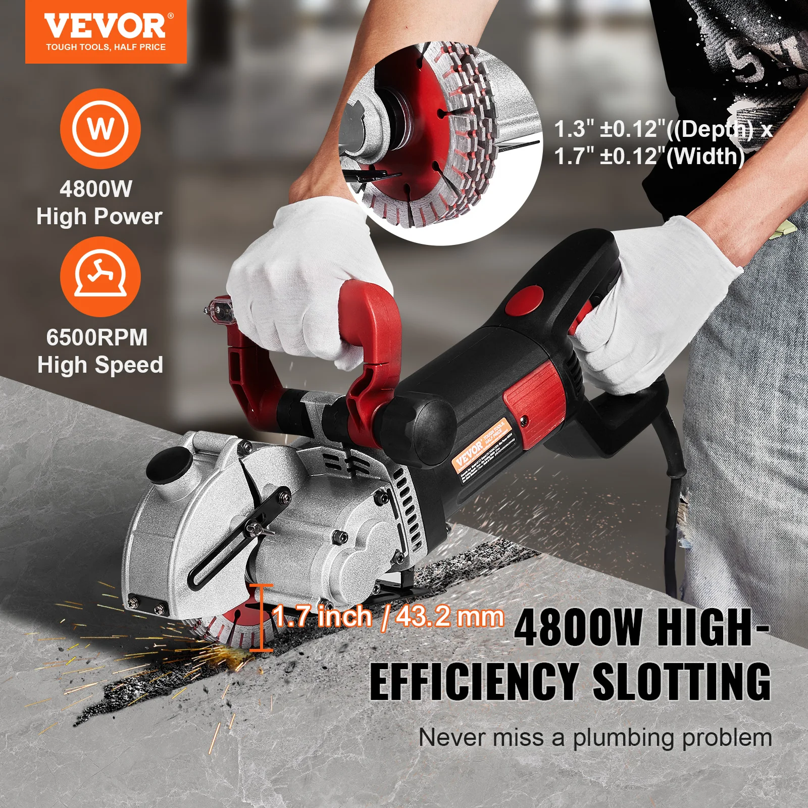 Wall Chaser 4800W Wall Cutting Machine - Image 2