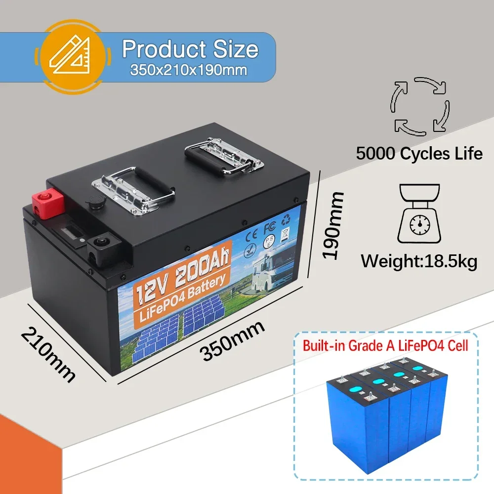 12V 120Ah LiFePo4 Battery Built-in BMS