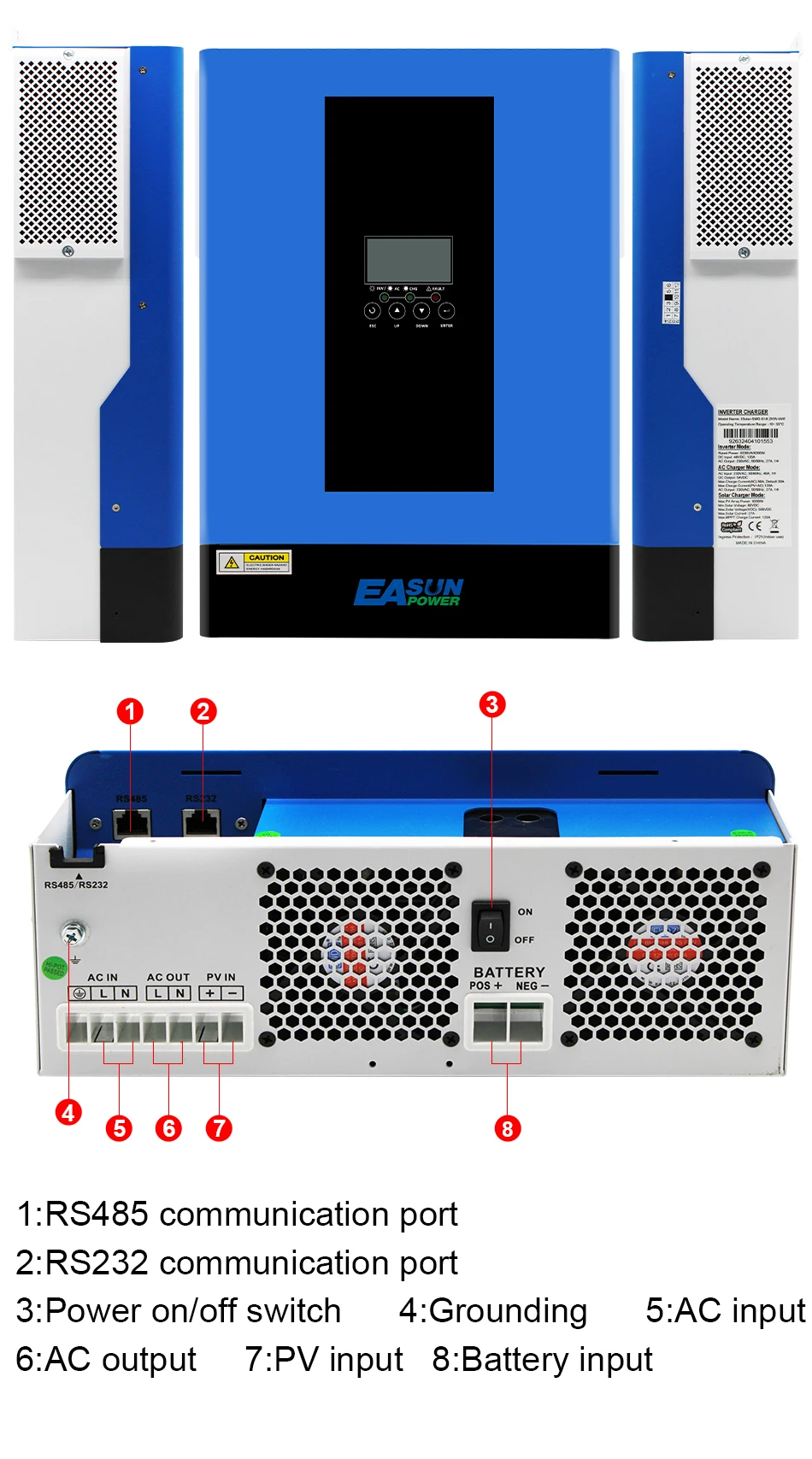 Hybrid Solar Inverter 6.2KW 120AMPPT 48V - Image 3