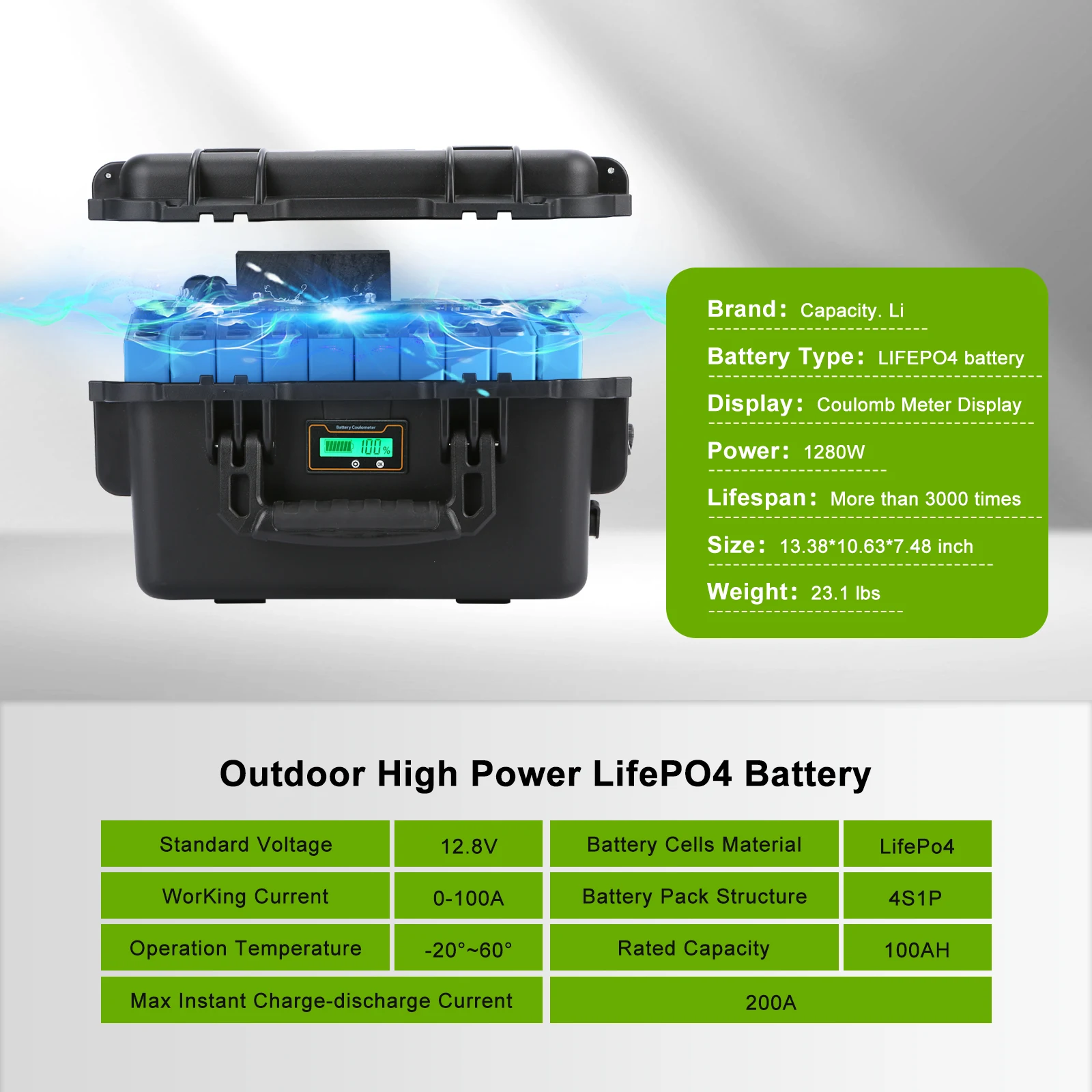 LFPO4 Battery Pack 100/120/150Ah LFP Batteries BMS Rechargeable 36v100ah 150AH Waterproof Marine RV Outdoor camping equipment - Image 2